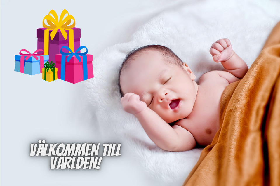 nyfödd får presenter