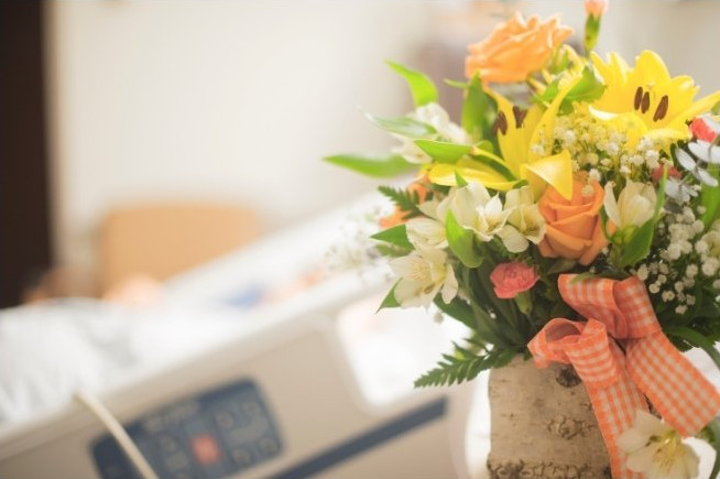 Krya på dig hälsning med blombukett